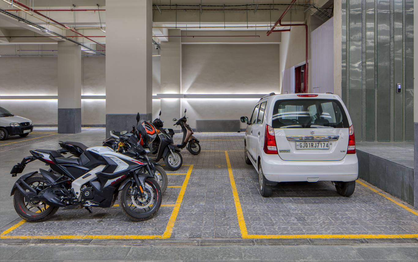 Quadrastein Stone in Basement parking at HN Safal Project